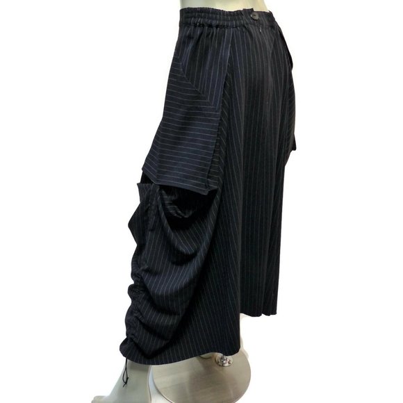 Hanna for La Journee Black Pinstripe Skirt M - L - Picture 4 of 8